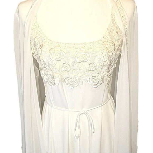 Vintage Flora Nikrooz Bridal Peignoir Set Women's M | White Bridal Lingerie NWT - Picture 1 of 10